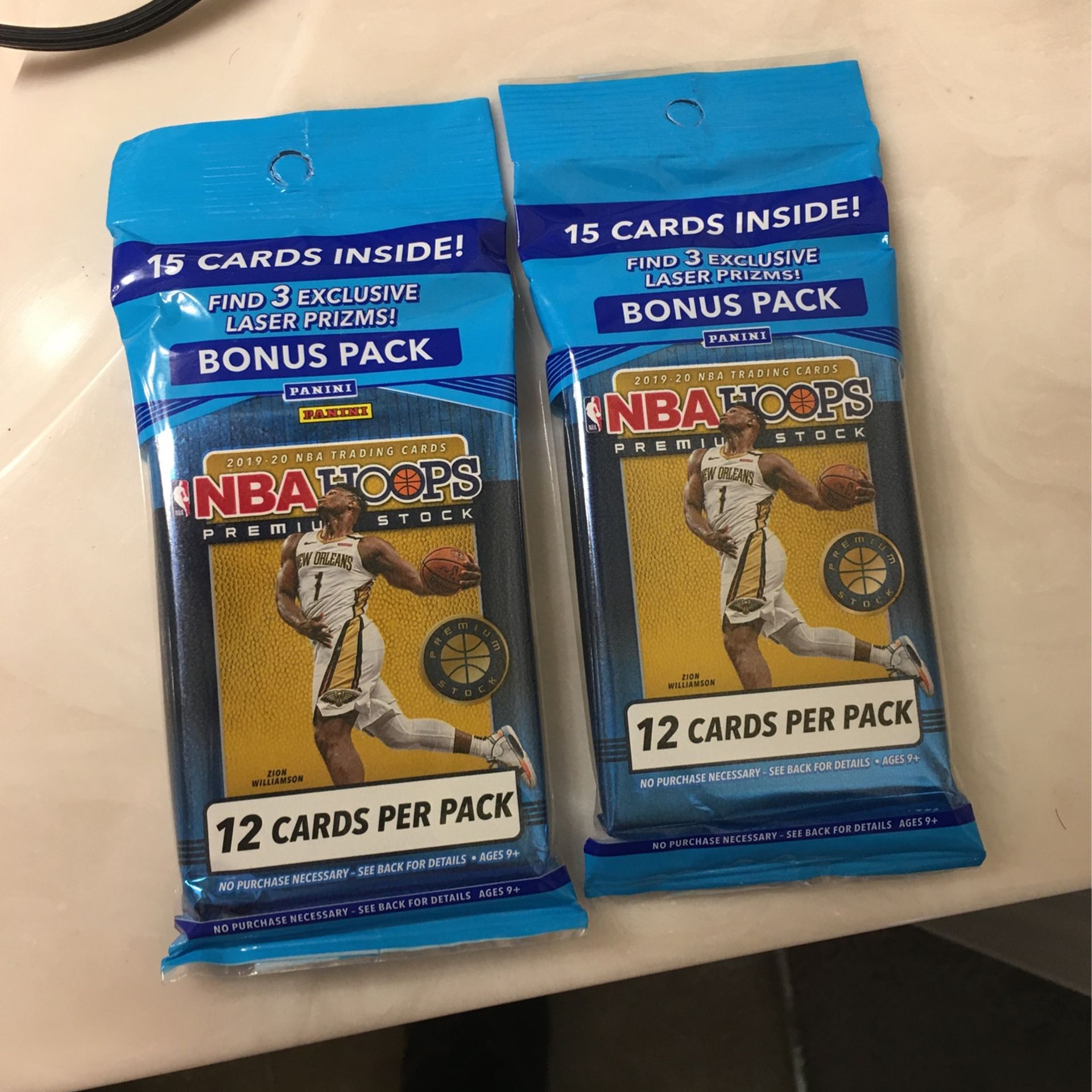2x NBA HOOPS 2019-2020 15 Card Packs