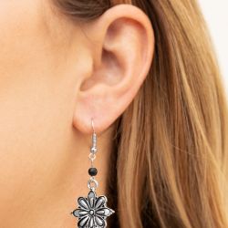 Cactus Blossom - Black Earrings