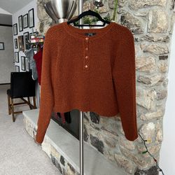 Forever 21 Burnt Orange Pull Over Sweater, Womens