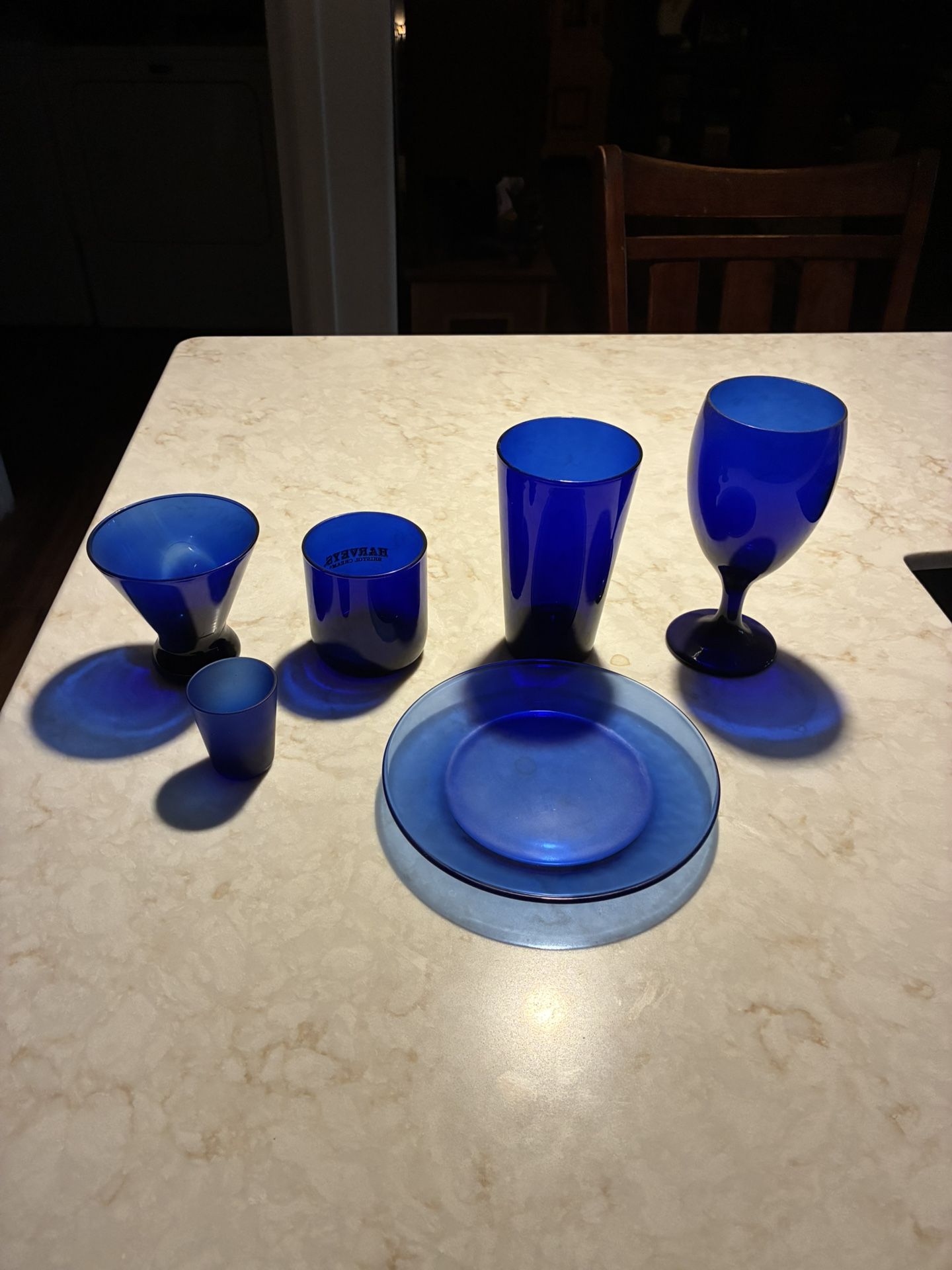 Mix And Match Colbalt Glasses And Goblets