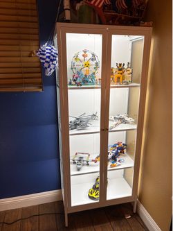 Display Cabinet with Tempered Glass Doors- 4 Tier