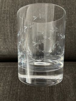 Set of 7 Pottery Barn Mixed Drink Glasses Etched FISH • Fine Barware