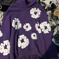 Purple Denim Tear Hoodie