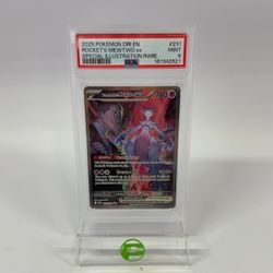 Pokémon Destined Rivals Team Rocket's MewTwo EX 231 Holo Textured English PSA 9