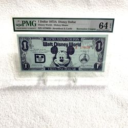 1972A Disney Dollar “Recreational Coupon” Uncirculated 