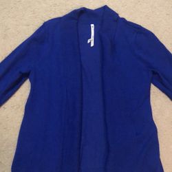 Leo & Nicole PM Blue Cardigan Sweater