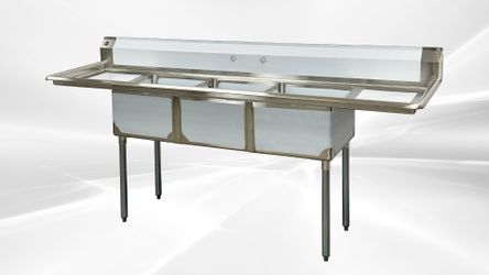 90 ins Stainless Steel 3 Compartment Sink NSF C3T181812-18LR