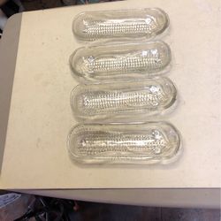 4 Glass Corn Cob Holders 5$ All
