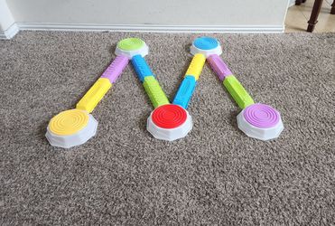 Indoor/Outdoor Light Up and Piano Music Stepping Stones & Balance Beam for Kids with Game Spinner, Play Cards & Storage Bag for Kids 3-5 and 4-8.