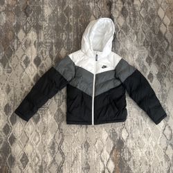 Nike Colorblock Chevron Puffer Jacket 'White Grey Black' 