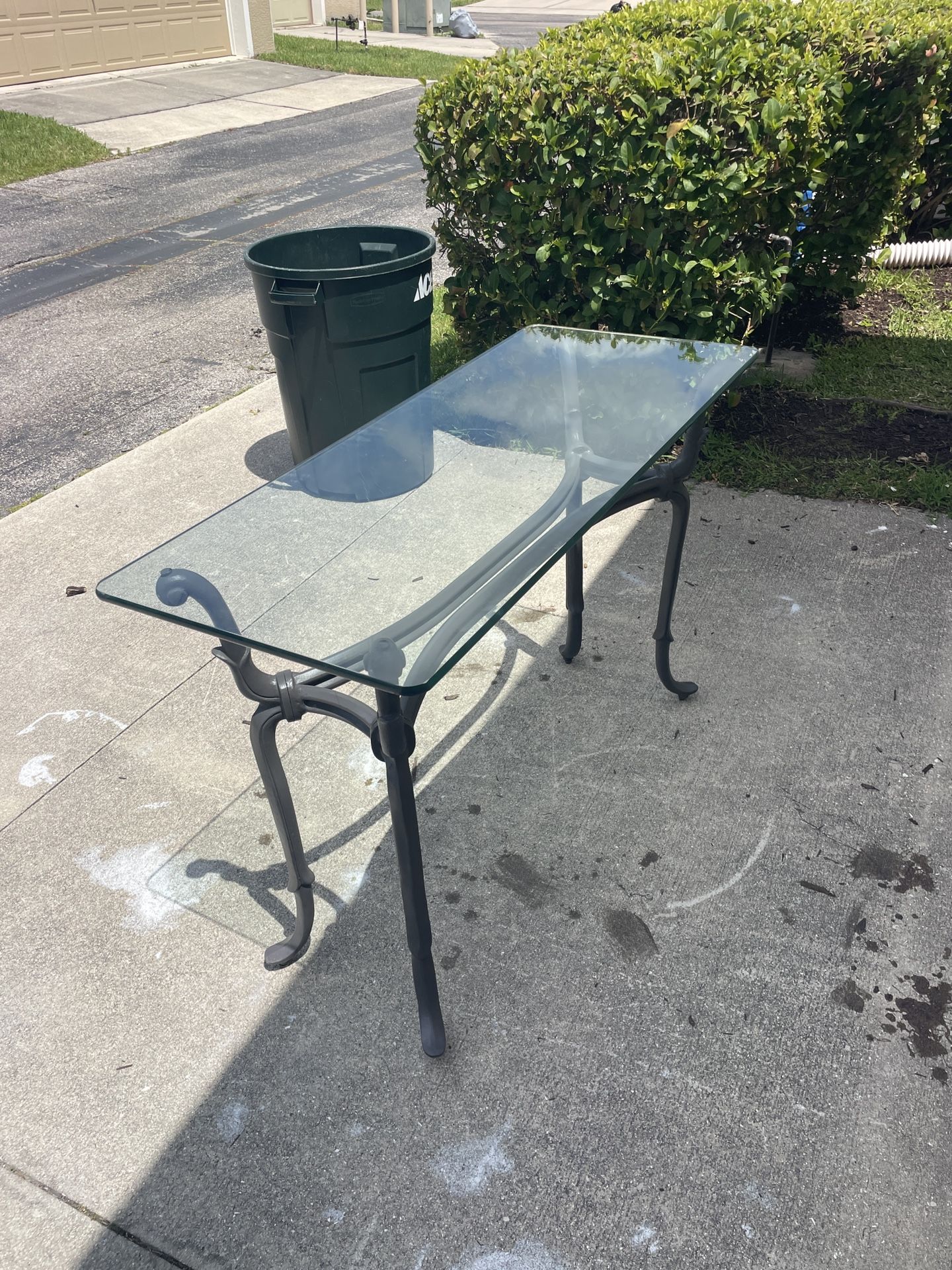 Glass Top Console Table
