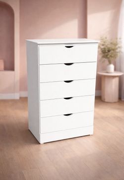 Minimal & Modern White Chest Tall 5-Drawer New!