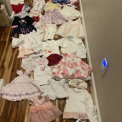 Huge Lot Of 0-6 M Baby Girl Dresses