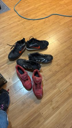 Autographed baseball cleats.  Most likely Professional minor league players