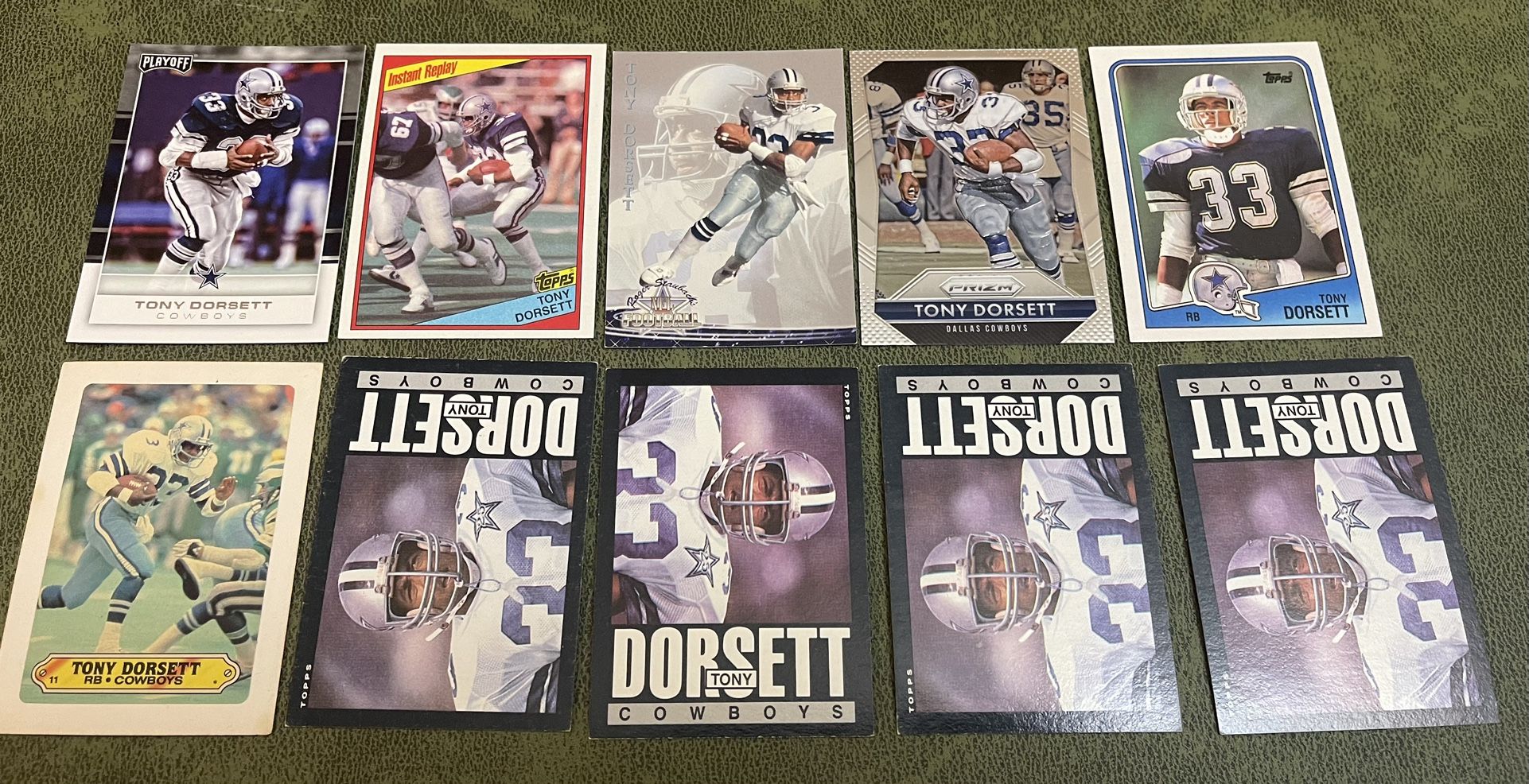 Lot of 10 Tony Dorsett Football Cards