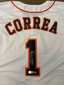 ⚾ Carlos Correa Beckett Authenticated Autographed Houston Astros #1 Jersey ⚾