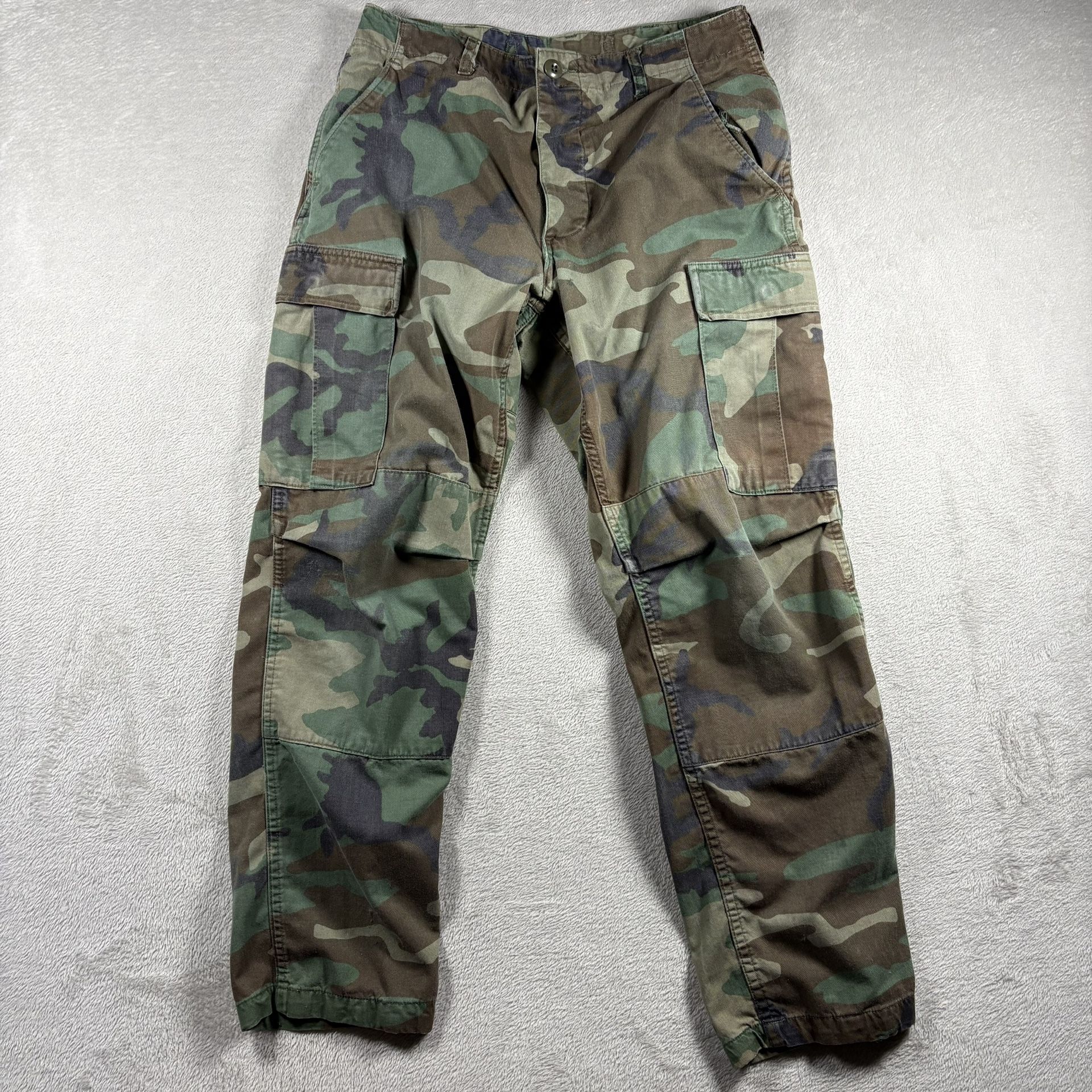 US Army Men Pants Small 32x29 Green Camo Cargo Military Army Tactical #3027