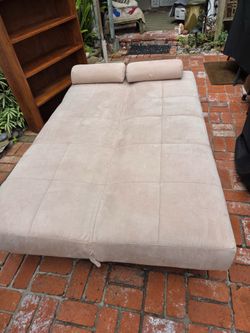Euro Futon sofa, lounger or bed.  Tan 73”x 47”