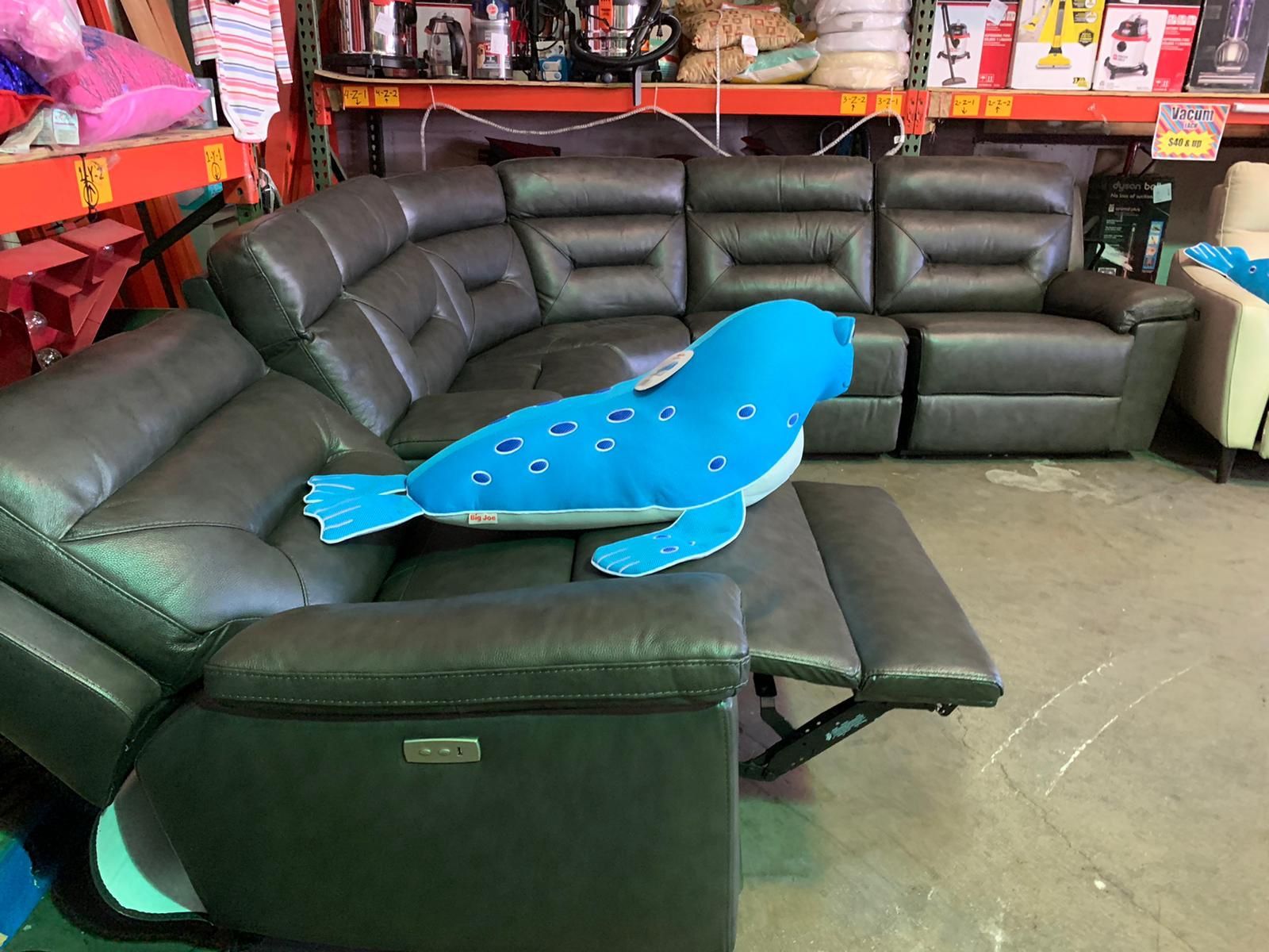 Corry Leather Power Reclining Sectional Sofa Baci Living Room