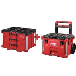 Milwaukee PACKOUT 3-Drawer Tool Box with PACKOUT Rolling Tool Box 