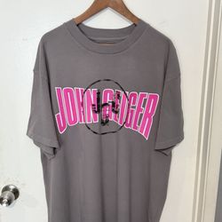 NEW John Geiger Graphic T-Shirt Gray Pink Men’s size XL (2022)
