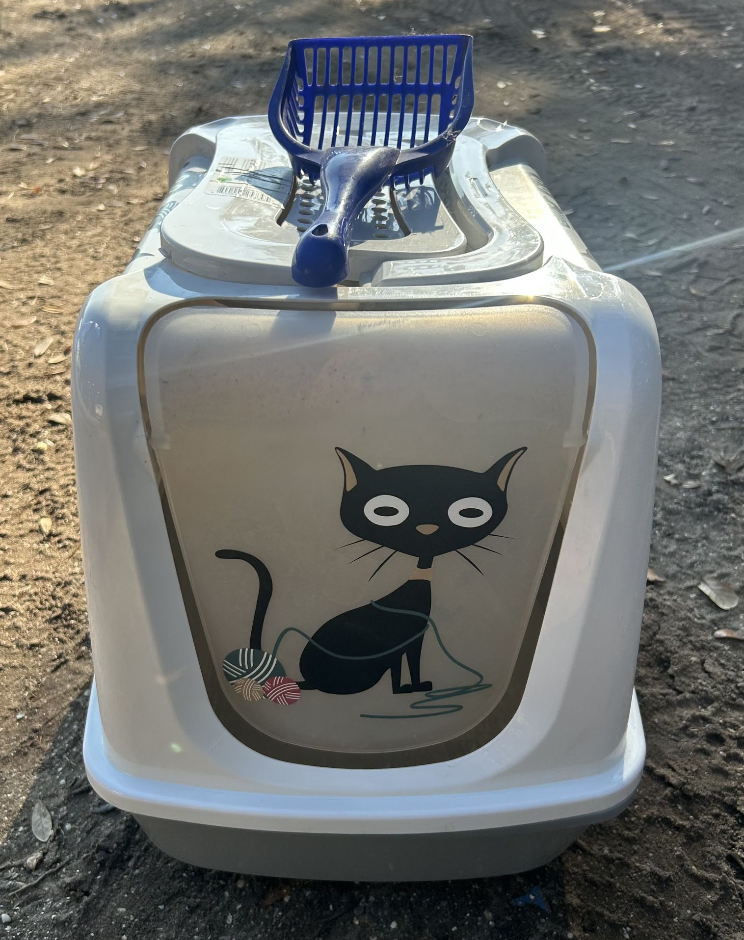 Cat Litter Pan w/ Lid Swinging Door & Scoop Sophresh