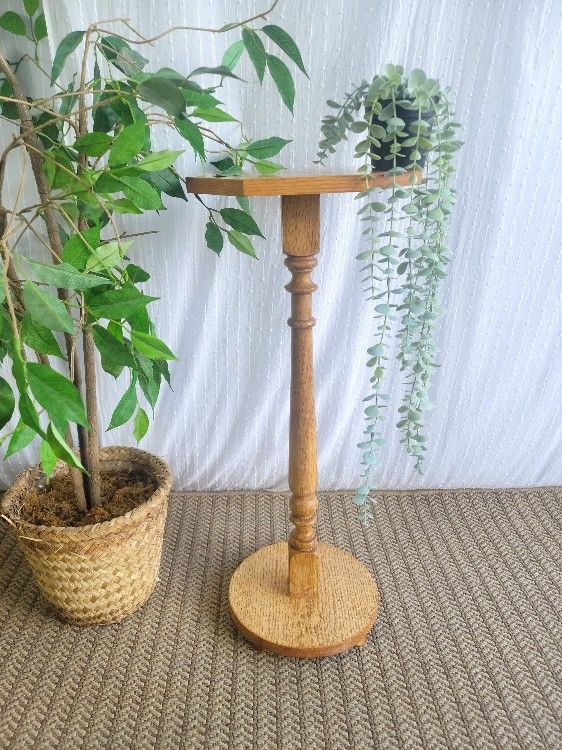 1975 Wood Vintage Plant Stand For SALE