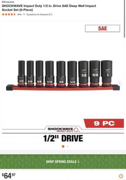 Impact Duty 1/2 in. Drive Deep Well Impact Socket Set