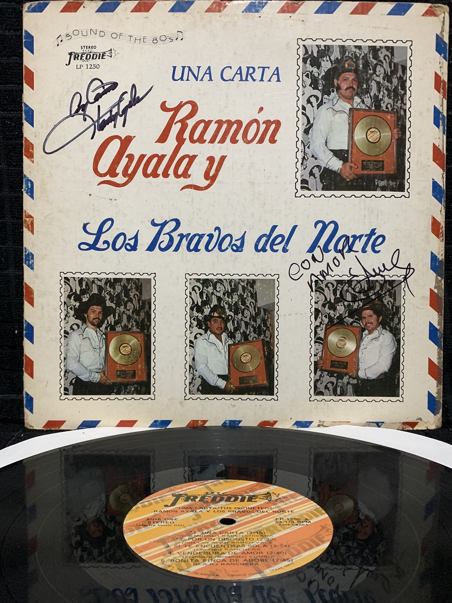 Ramon Ayala Y Los Bravos Del Norte “Una Carta” Autographed Vinyl Record