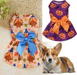 Dog Puppy Thanksgiving and Halloween Dresses