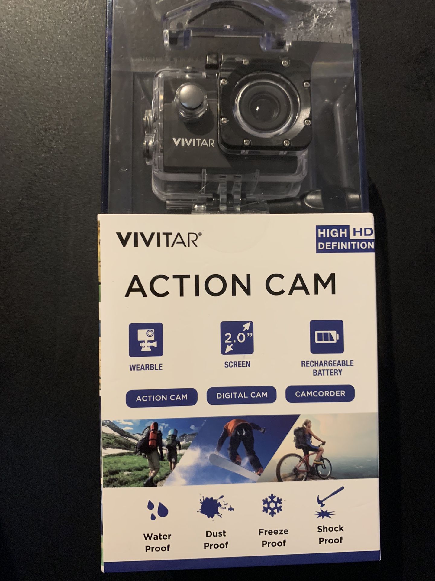 Action Cam  (GoPro Style)  Made By Vivitar ( NEW NEVER OPENED)