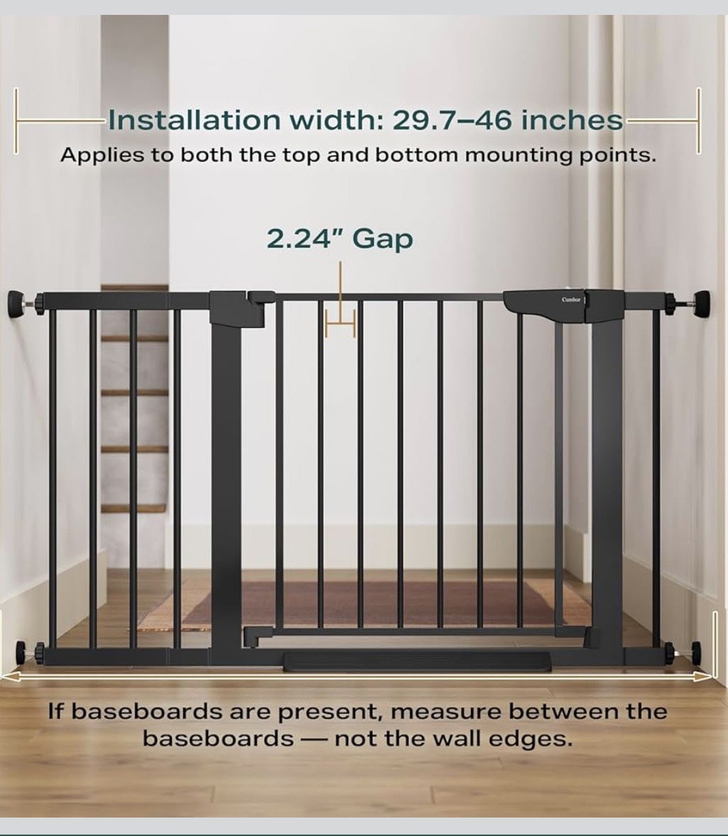 Cumbor Baby And Pet Gate | 29.7” to 46\