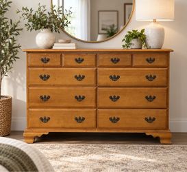 Traditional Wooden Dresser – 10 Drawers