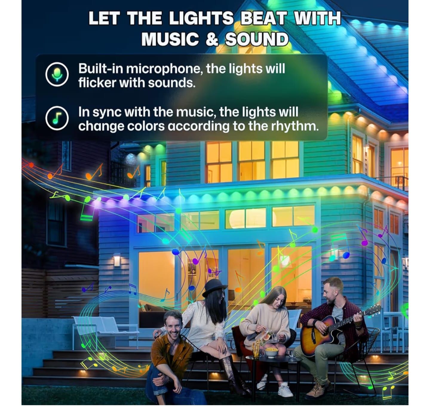 Smart RGB+IC Permanent Outdoor Eace Lights 100ft ( Brand New, Never Used ) For $60