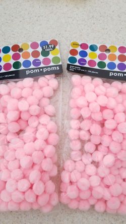 Pink small pom poms