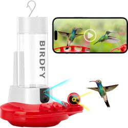 by Birdfy Hummingbird Feeder with 2 Cameras - Dual Smart Cams, 2K HD Wireless for 2 Angels Close-up Bird Watching Outdoor, Instant Notifications (20Oz