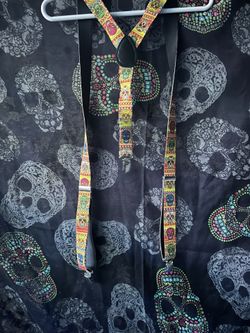 Unisex Skull Suspenders Adult Size