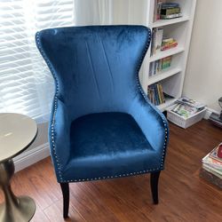 Beautiful Blue Wingback Chair / Accent Chair