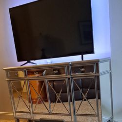 Solid large mirror Buffet With A 55 Inch Smart Tv