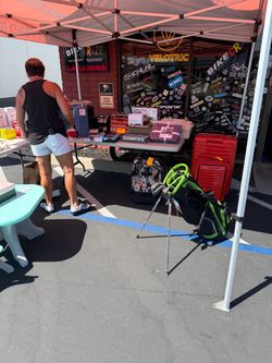 Garage sale items, collectibles, toys, shoes, golf clubs