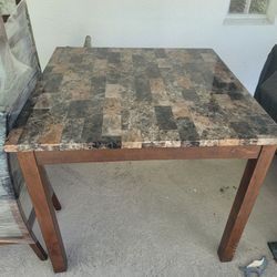Granite Top Breakfast Table With 4 Chairs