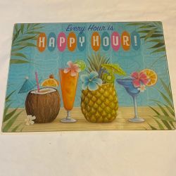 Glass Cutting Board Decorative Tropical, Happy Hour Theme