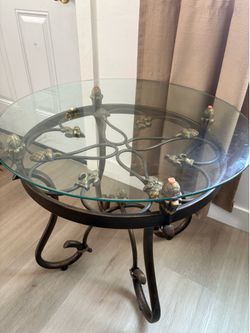Two glass tables
