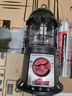 Coleman Powermax Lantern And 3 Fuel Cans
