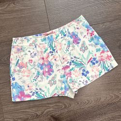 Forever 21 Floral Linen Shorts With Pockets
