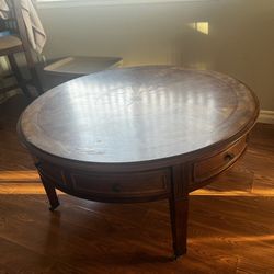 Round Wooden Coffee Table 