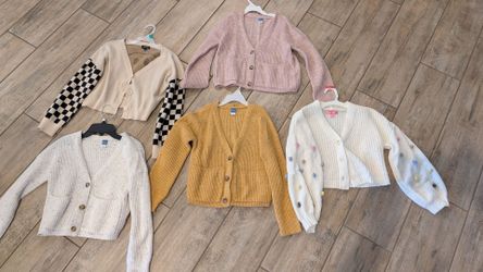 5 girl cardigan sweaters large(10-12)