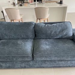 Van Winkle 71.25" Chenille Square Arm Loveseat Sofa, 2 Seater Small Sofa Couch, Removable Sofa Cover
