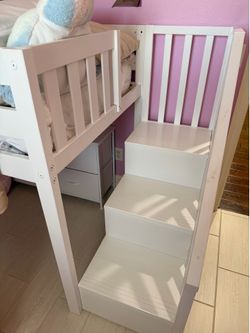 Twin size bed with stairs