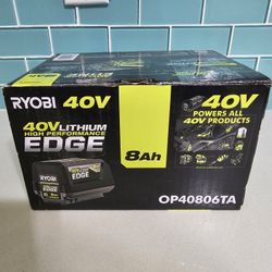 RYOBI 40V LITHIUM-ION 8AH (EDGE) Brand new Battery THIS IS THE BEST BATTERY RYOBI OFFERS Retails For $320